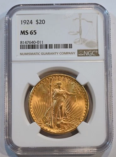 1924   MS65 !!!!  $20 St. Gaudens Gold  Double Eagle NGC graded!!!!