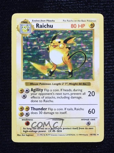 Raichu — Base Set (1st Edition,Shadowless)