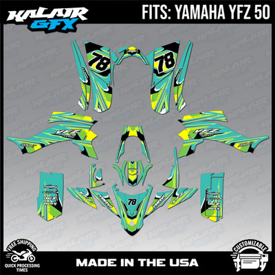 Graphics Kit for Yamaha YFZ 50 YFZ50 (All Years) Klutch Series - teal