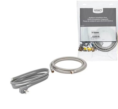 Smart Choice-6' Stainless Steel Dishwasher Install Kit W/ Power Cord New/OpenBox