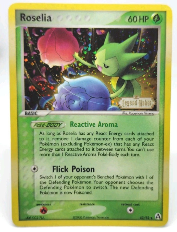 Roselia Legend Maker Stamped Near Mint 42/92 Uncommon Reverse Holo NM