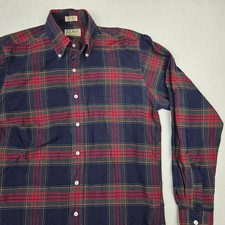 Vintage LL Bean Shirt Mens 15.5 35 Plaid USA Made Single Needle Tailoring