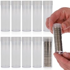BCW Coin Tubes for US Nickels – 10ct | Durable Plastic Storage small, Clear 