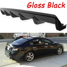 Glossy Black Car Rear Diffuser Bumper Lip Shark Fins For Nissan Maxima 7th Gen