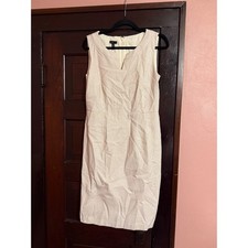 Talbots Women Pink Cream Textured Stripe Sleeveless Sheath Dress Size 6 NWT