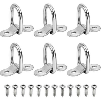 6 Pack D Ring Tie Down Anchor Points With 2.2'' X 0.8'' Mounting Bracket