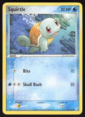 Squirtle 63/100 Common Crystal Guardians Pokemon Lightly Played