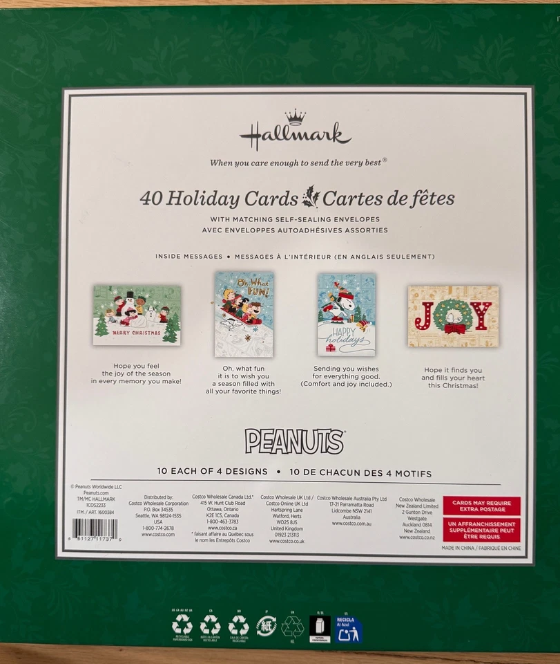 Hallmark Traditional Holiday Card Assortment, 40 Pack With Envelope Peanuts - Image 2 of 2