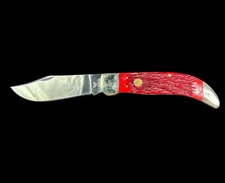 Hen Rooster Red folding Pocket Knife HR1341-RPB handcrafted