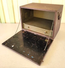 US Army Field Desk Wood Metal Organizer Portable Storage Vintage