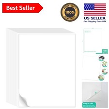 Versatile 8.5x11 Full Sheet Matte Sticker Paper - 100 Labels for Crafting