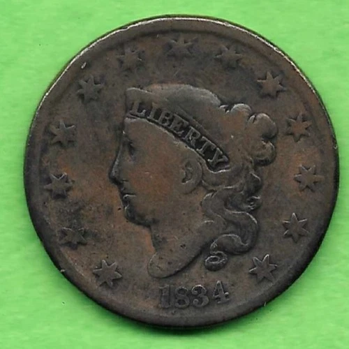 Photo of a 1834-P Large Cent from an eBay listing that sold on Jul 20, 2026