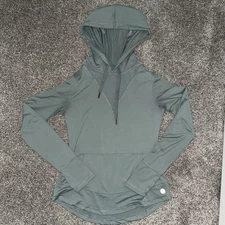 Women’s X By Gottex Green Long Sleeve Hooded Active Shirt Top Size XS