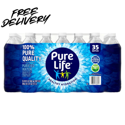 #ad Pure Life Purified Water 16.9 fl oz 35 Pack Plastic Bottles Free Shipping.... $5.86