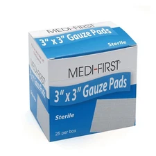 MEDIQUE 61273 Gauze Pad,White,3"L,3"W,PK25 3JMH6