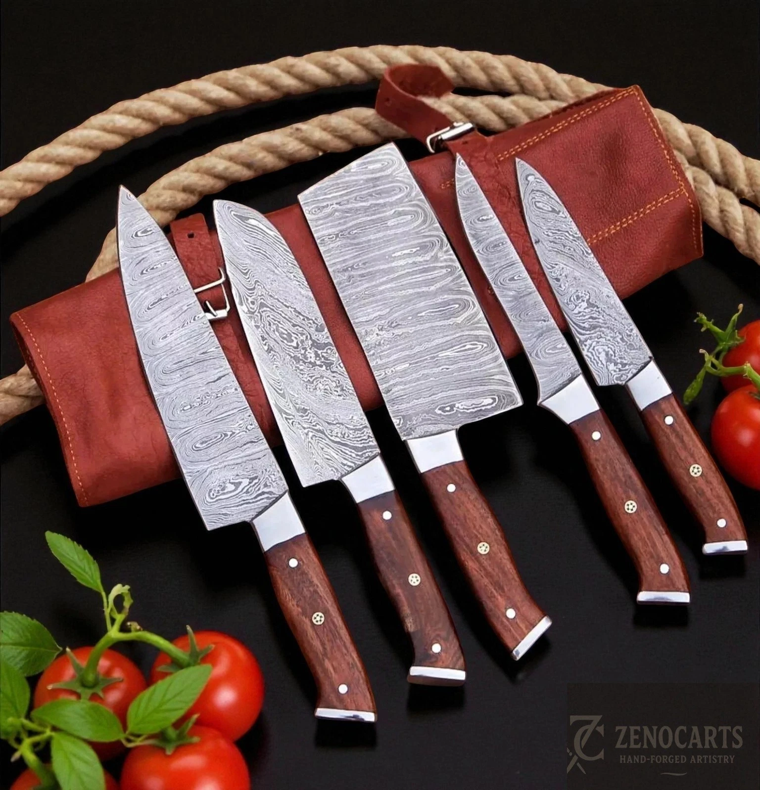 Handmade HAND FORGED DAMASCUS STEEL CHEF KNIFE Set Kitchen Knives
Opens in a new window or tab