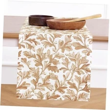  100% Pure Linen Fall Table Runner 90 14 x 90 Inch 05: Autumn - Fallen Leaves