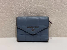 Michael Kors Jet Set Charm Envelope Trifold Leather Wallet - Light Blue