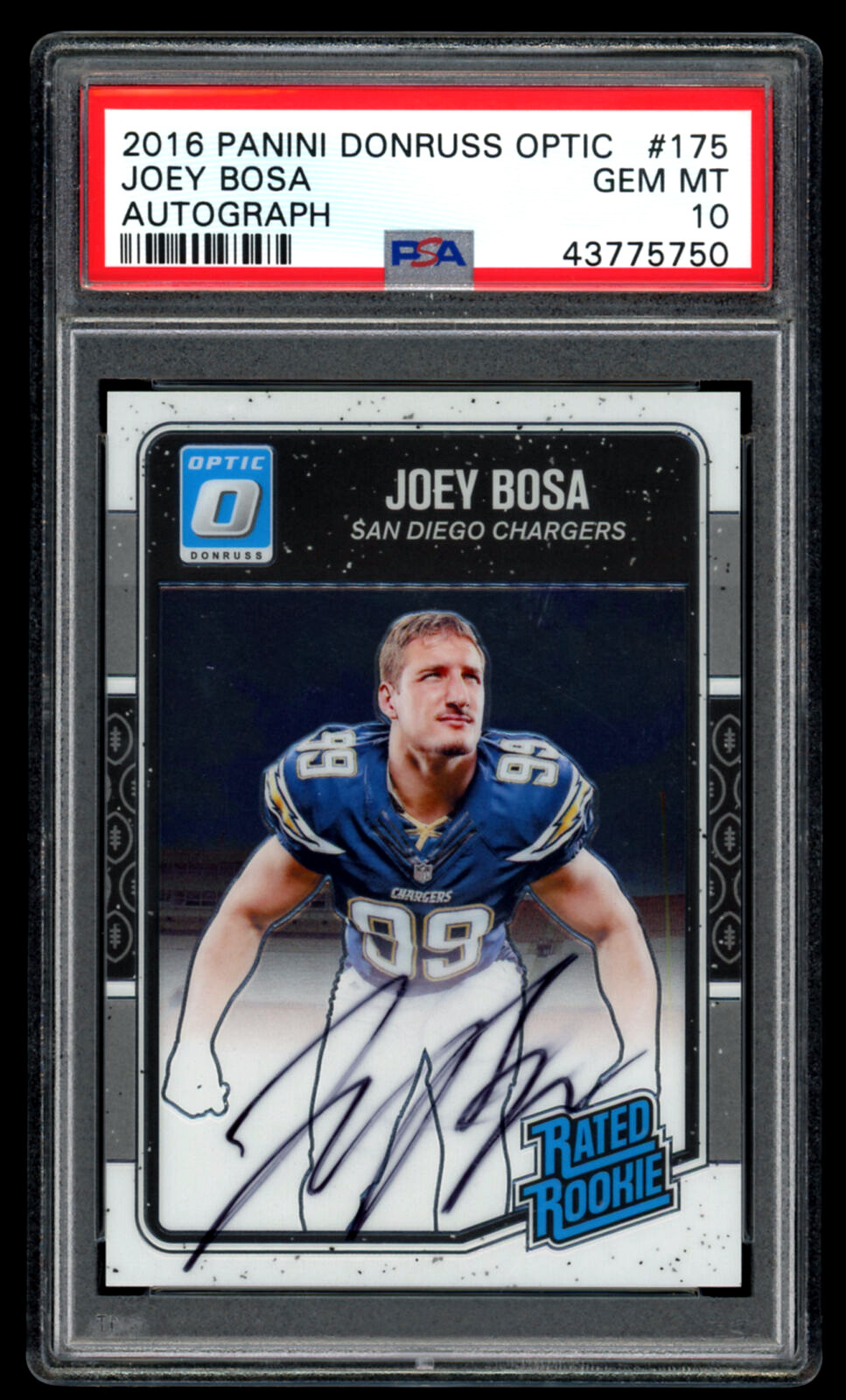 2016 Donruss Optic Rated Rookie JOEY BOSA Auto /150 RC PSA 10 GEM MINT Low Pop