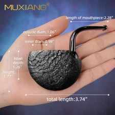 MUXIANG Handmade Briar Wood With Bent Acrylic Stem Mini Pocket Smoke Pipe