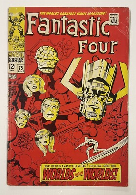 FANTASTIC FOUR #75. JUNE 1968. MARVEL. VG-. SILVER SURFER! GALACTUS!