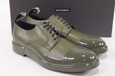 Dolce&Gabbana NWB Derby Dress Shoes Size 41 8 US In Tonal Military Green W/ Logo