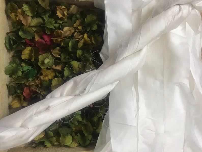 Cinta de seda de punto 100 % gasa de 1 pulgada con borde deshilachado (SIN TEÑIDO) | 45+ yardas Foto 4 de 4