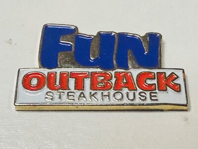 Outback Steakhouse Restaurant Hat Jacket Lapel Pin Pinbacks Badge Flair FUN FUN!