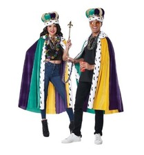 Mardi Gras Cape  Crown - Royal - Unisex - Deluxe Costume Accessory - One Size