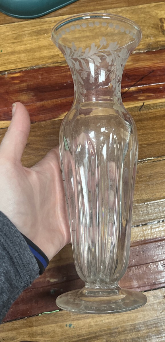 Vintage Glass Vase W Accents tall Contemporary Design