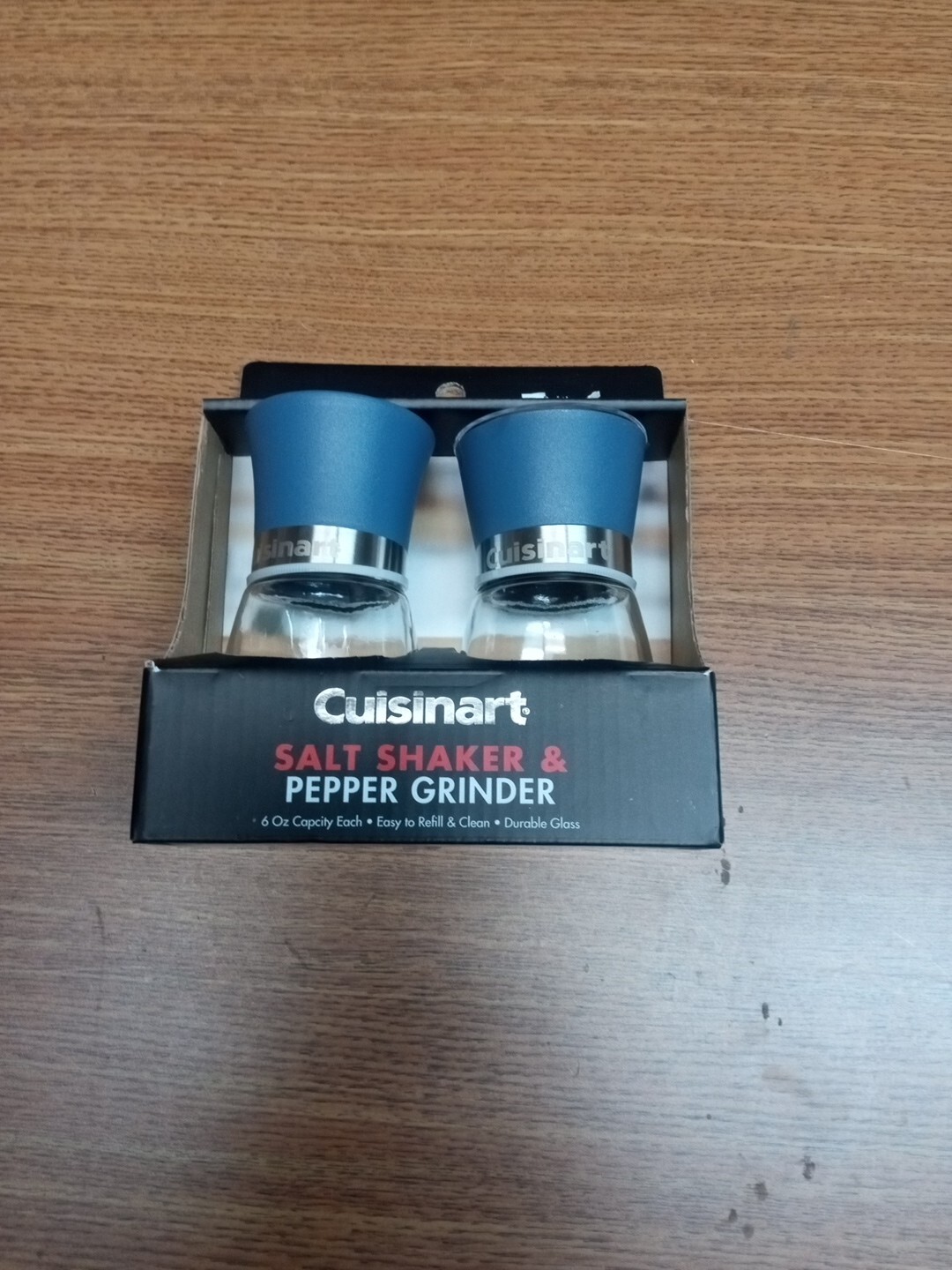 Cuisinart Salt Shaker And Pepper Grinder Set Gray & Glass large holds 6oz each