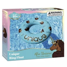 Unicorn Inflatable Pool Beach Swim Ring Float Water Tube "Unique" TEAL 39” NEW!