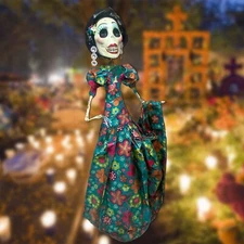 Catrina Day of the Dead Dia de los Muertos 2ft Tall Paper Mache Figure Halloween