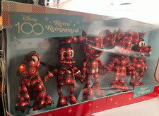 Disney 100 Years Retro Reimagined Plaid Fleece Plush Collector Set 5pk NEW/read