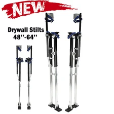 48"-64" Drywall Stilts Painters Walking Taping Finishing Adjustable Tools Black