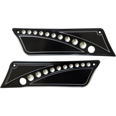 Accutronix Saddlebag Latch Covers - Drilled (Black) Pair | BL9313-DN