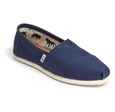 NWT Navy Canvas Slip on shoes Toms Size 7