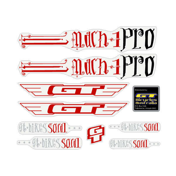 2006 GT BMX Mach One PRO for chrome frame Clear decal set