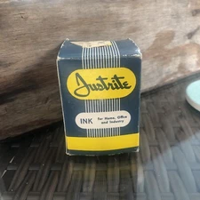 Justrite Indelible Ink Bottle and Brush - Great Period Piece For A Movie Prop