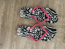 Zebra Flip Flops Large