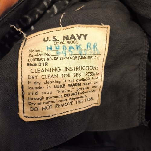 Vtg US Navy Wool Uniform Blue Dress Jumper Top 38R & 31R Bottoms. 1961/67 - Picture 5 of 10
