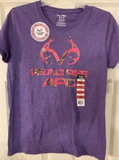 Ladies Realtree Apc Short Sleeve Shirt Medium Pink Purple