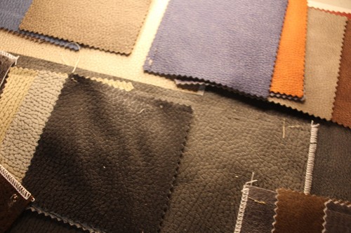 vegan Leather Designer Upholstery Fabric Sample Elran Solid Textured faux swatch - Picture 14 of 19