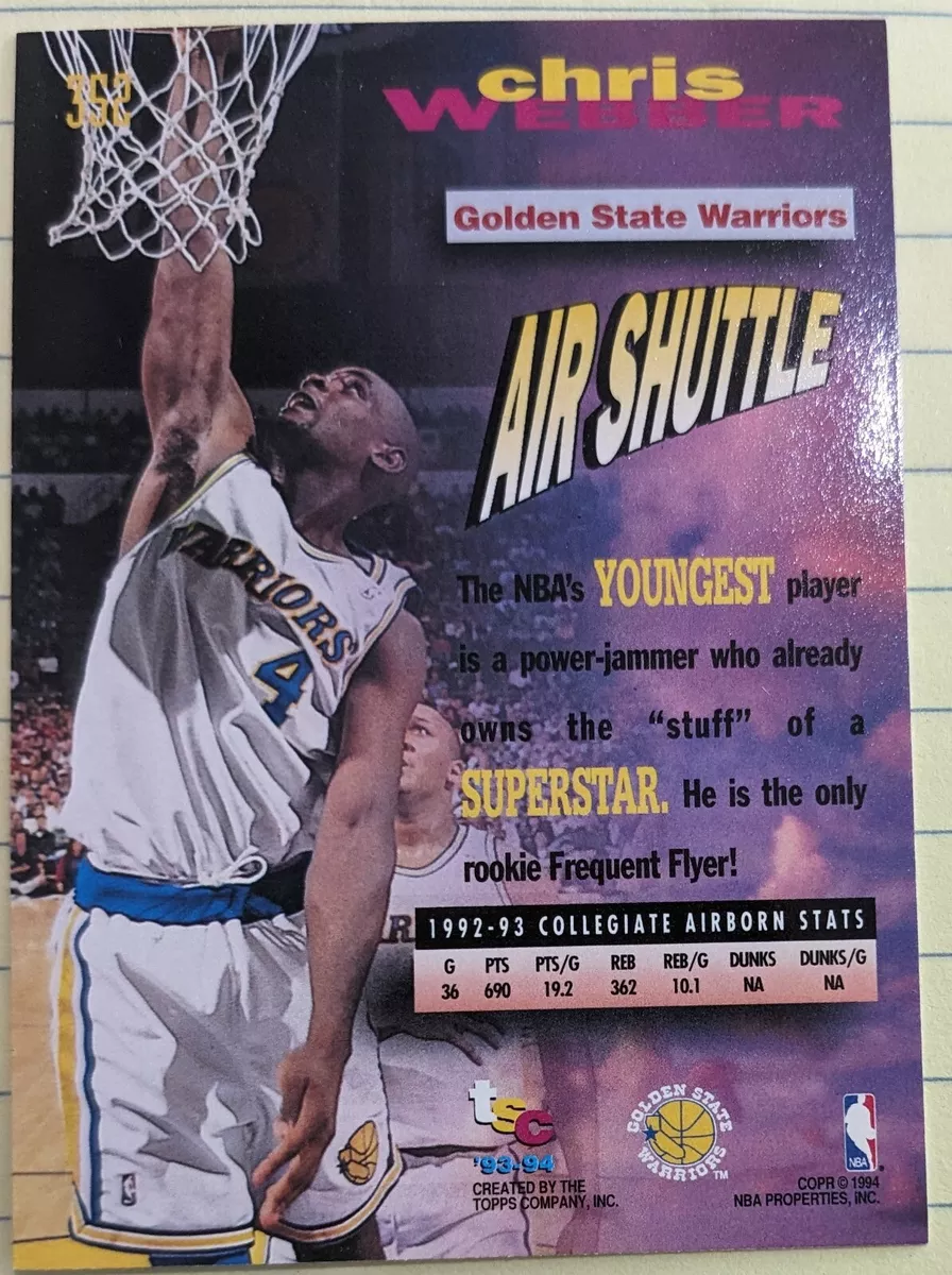 Chris Webber Topps Stadium Club Rookie Card #352 Frequent Flyer | eBay