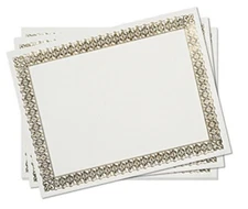 Printable Ceriticate Dipolma Paper Ivory Gold Leaf 15 Pack Award Graduation E8