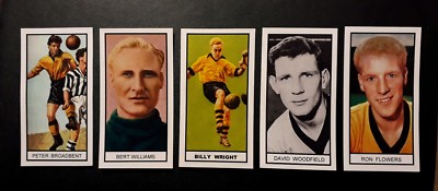 Gruppe von 5 WÖLFEN Memory Lane UK Football Sammelkarten WRIGHT FLOWERS WILLIAMS ++