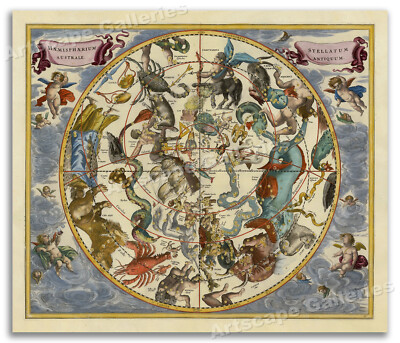 1660 The Southern Stellar Hemisphere - Plate 27 of Harmonia Macrocosmica - 20x24