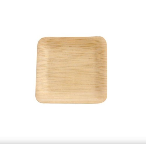 Bamboo Veneer Square Plate - L:3.35 X W:3.35 X H:.2in 100 Pcs/Cs - Picture 3 of 3