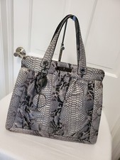 Ec Tosca Blu Snakprint Leather Large Satchel/tote Grey & Black Gorgeous 