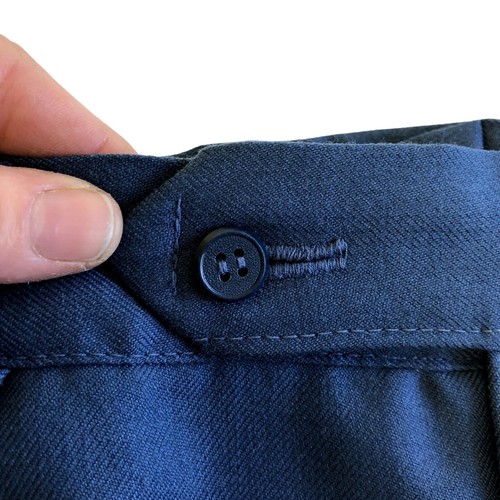 Vtg 50's Men's Cadet Blue GABARDINE Trousers Wool ROCKABILLY Dress Pants 34 - Picture 6 of 8
